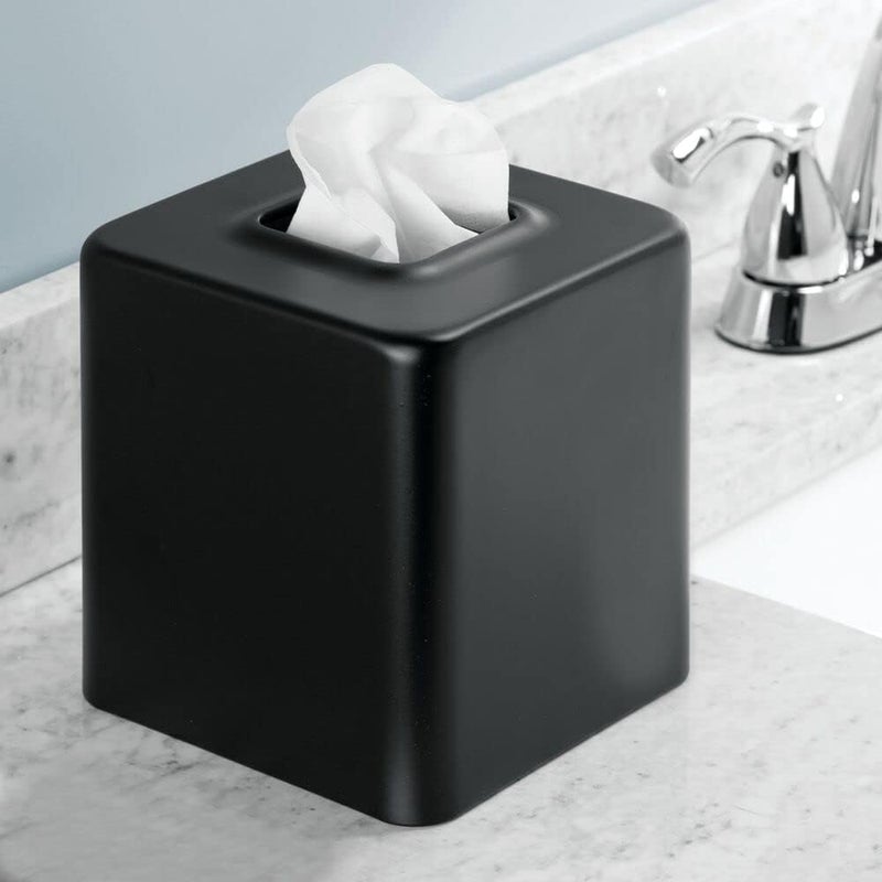 m-design Tissue Box — Decorative Tissue Box Holder for Bedrooms, Bathrooms and More — Square Tissue Box Cover for Facial and Cosmetic Tissues — Black - Image 2